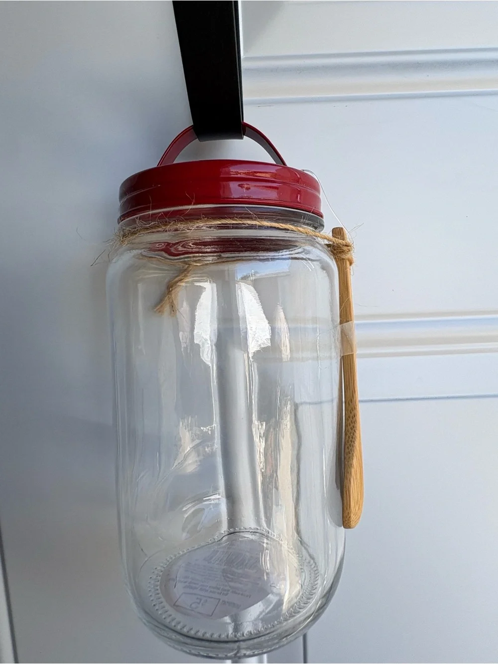 Set of 4 glass storage jars with wooden spoon form Target Bullseye
